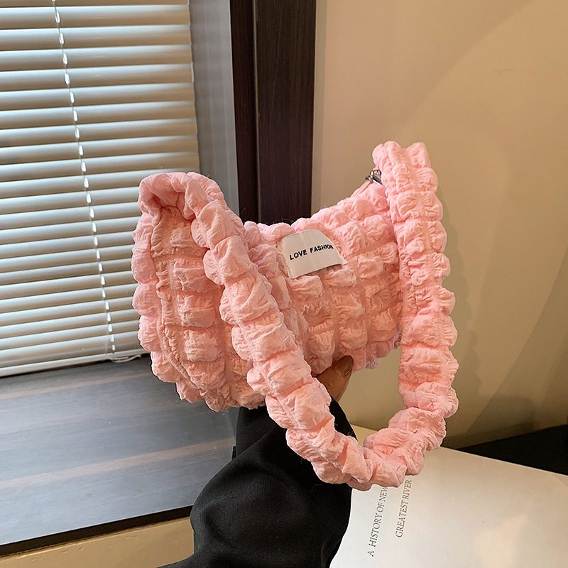 Pleated Puff Cotton Shoulder Bag view 2