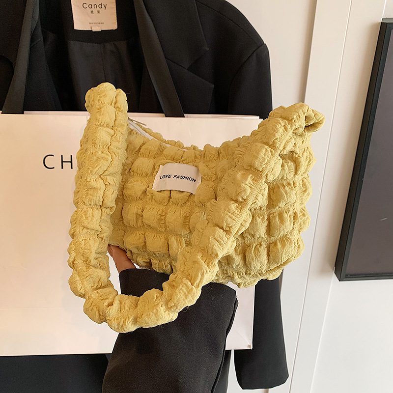 Pleated Puff Cotton Shoulder Bag view 4