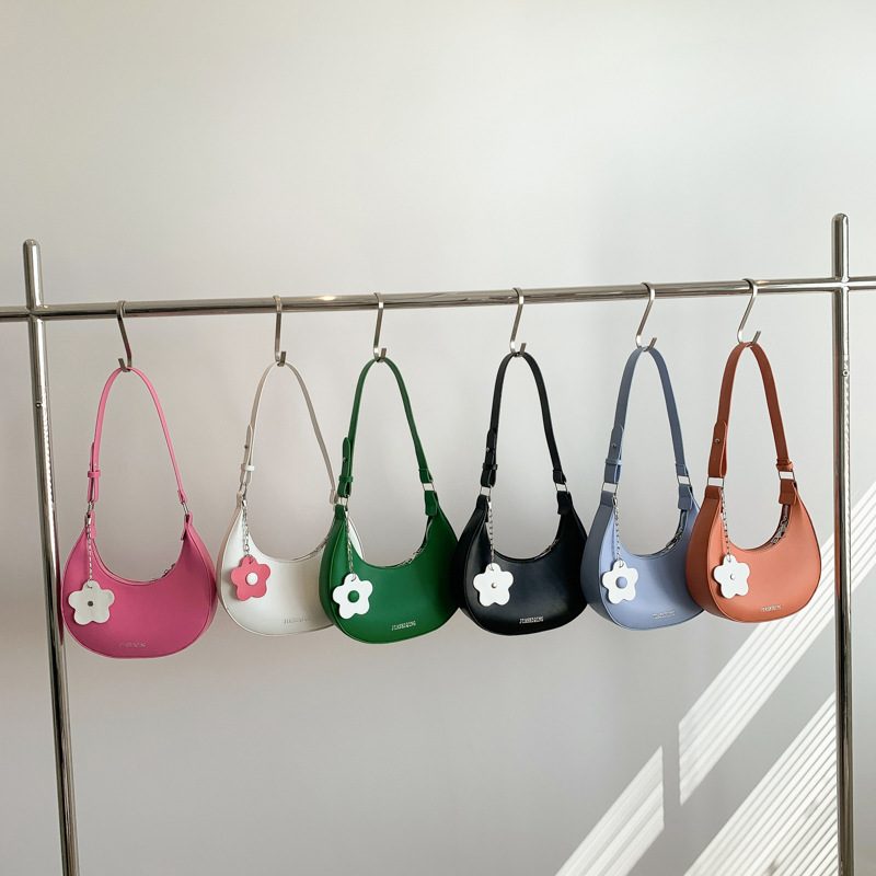 Candy Color Half Moon Shoulder Bag