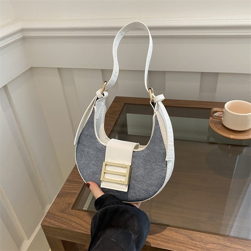 Schultertasche Halbmond mit Farbblock view 3