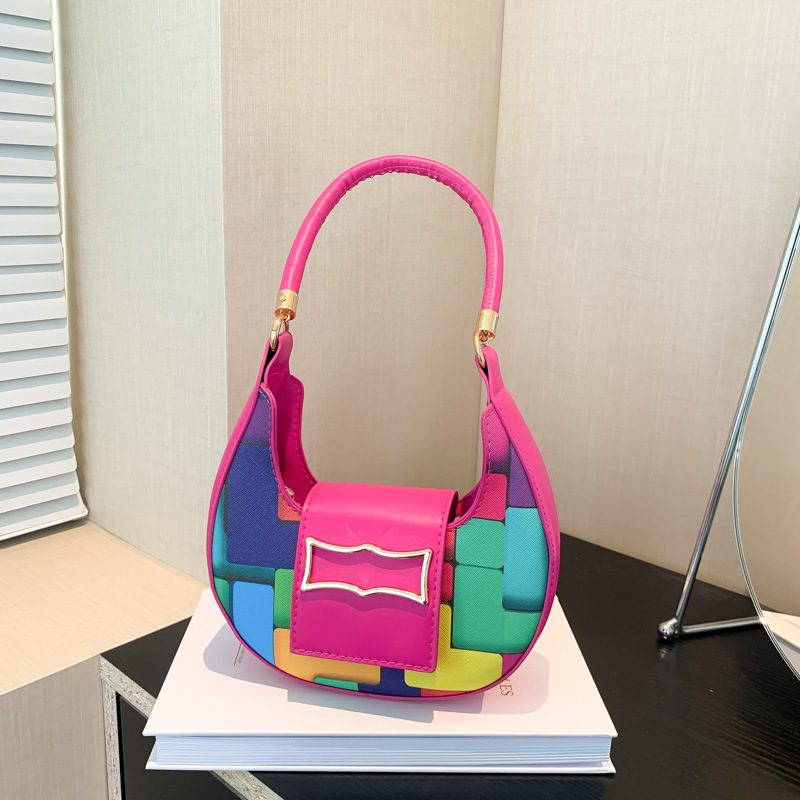 Two-Tone Crescent Shoulder Bag view 3