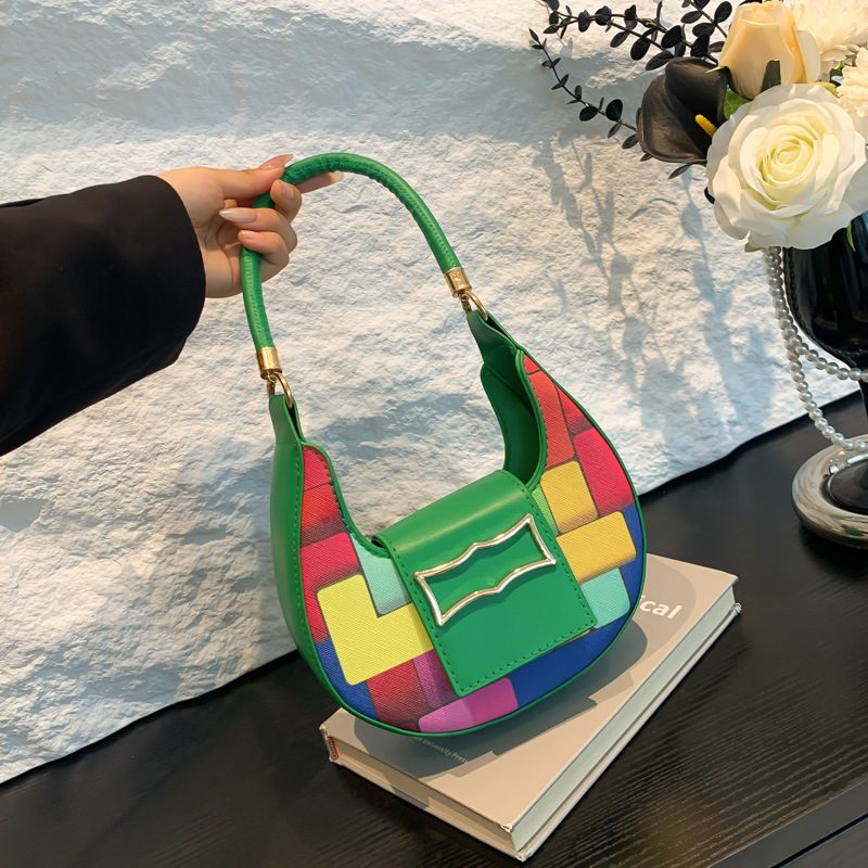 Two-Tone Crescent Shoulder Bag view 4