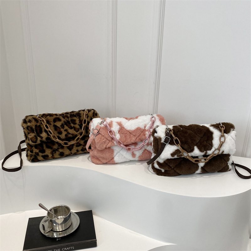 Soft Fuzzy Plush Shoulder Bag