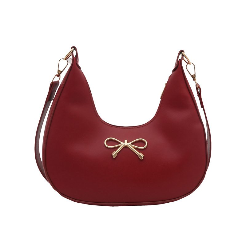 Bow Decor Crescent Shoulder Bag view 8
