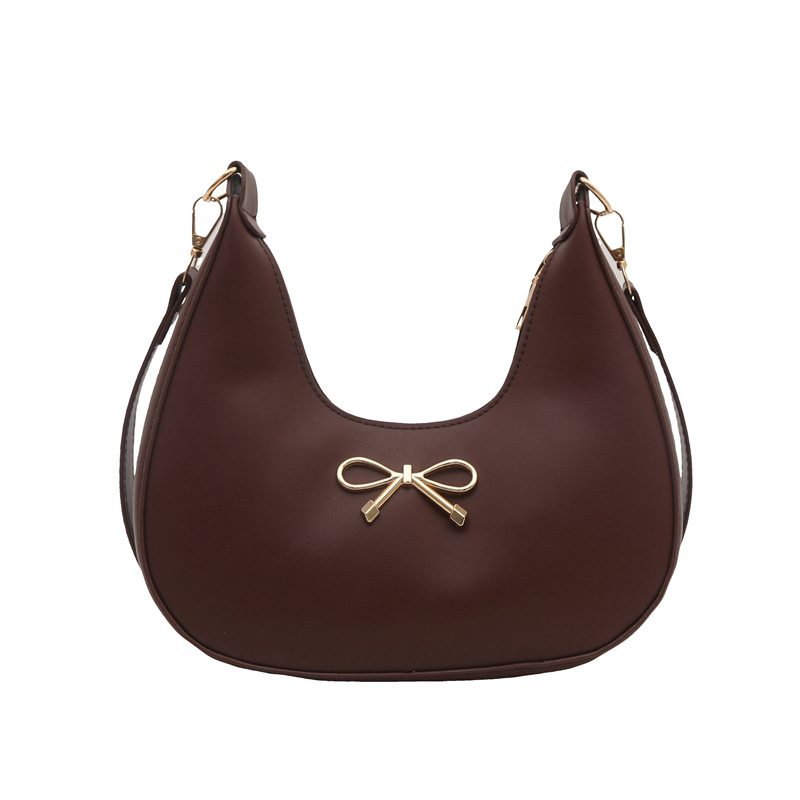 Bow Decor Crescent Shoulder Bag view 9