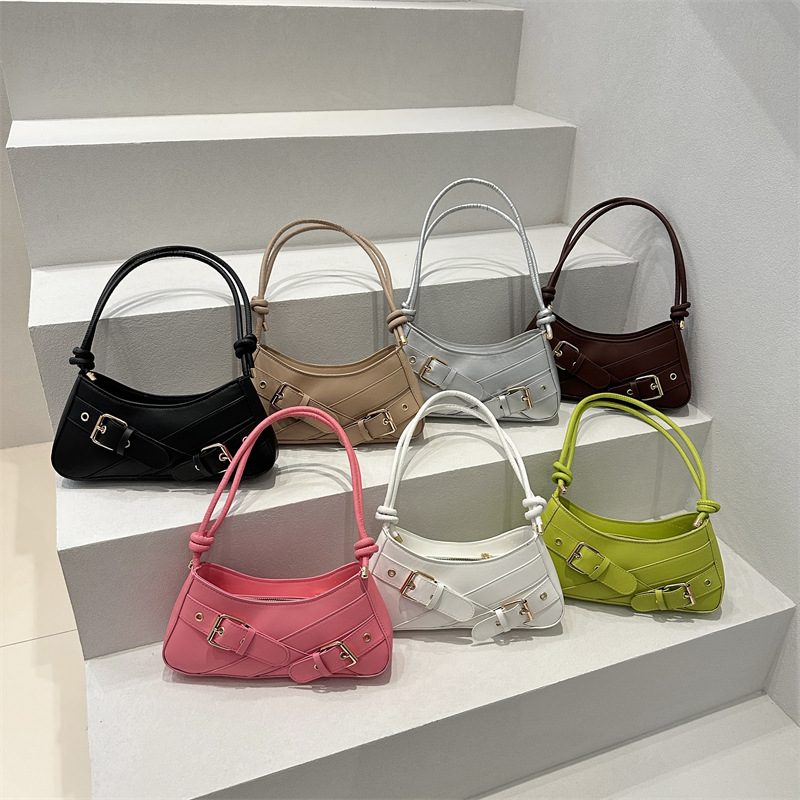 Waxed Leather Belt Buckle Shoulder Bag