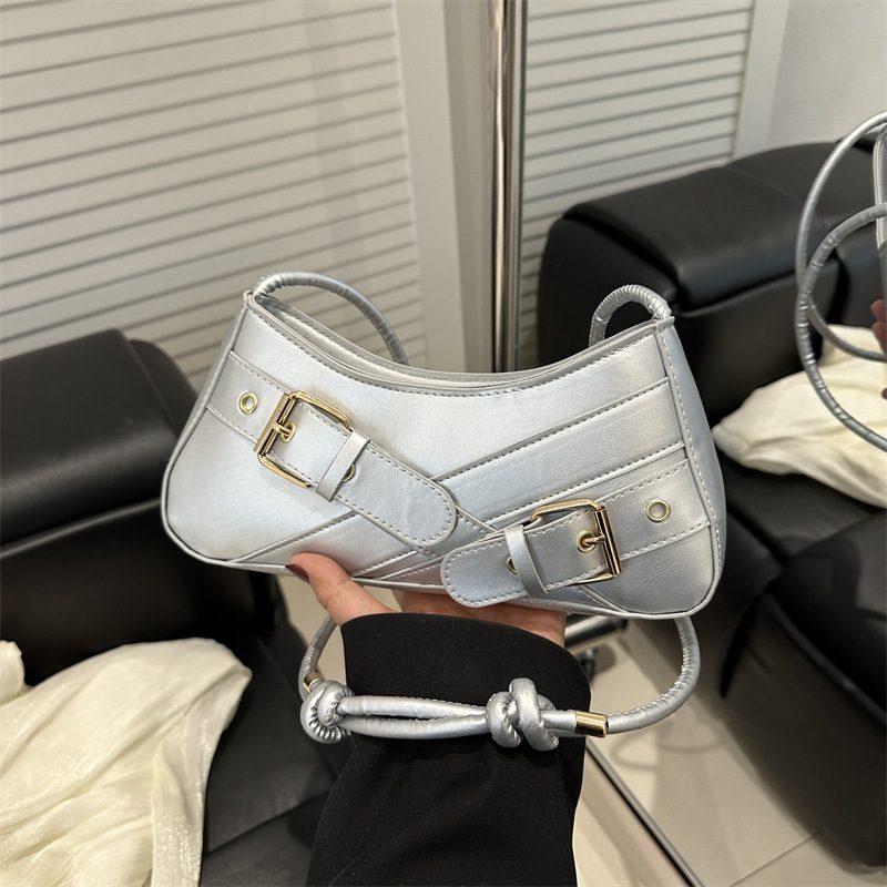 Waxed Leather Belt Buckle Shoulder Bag view 3