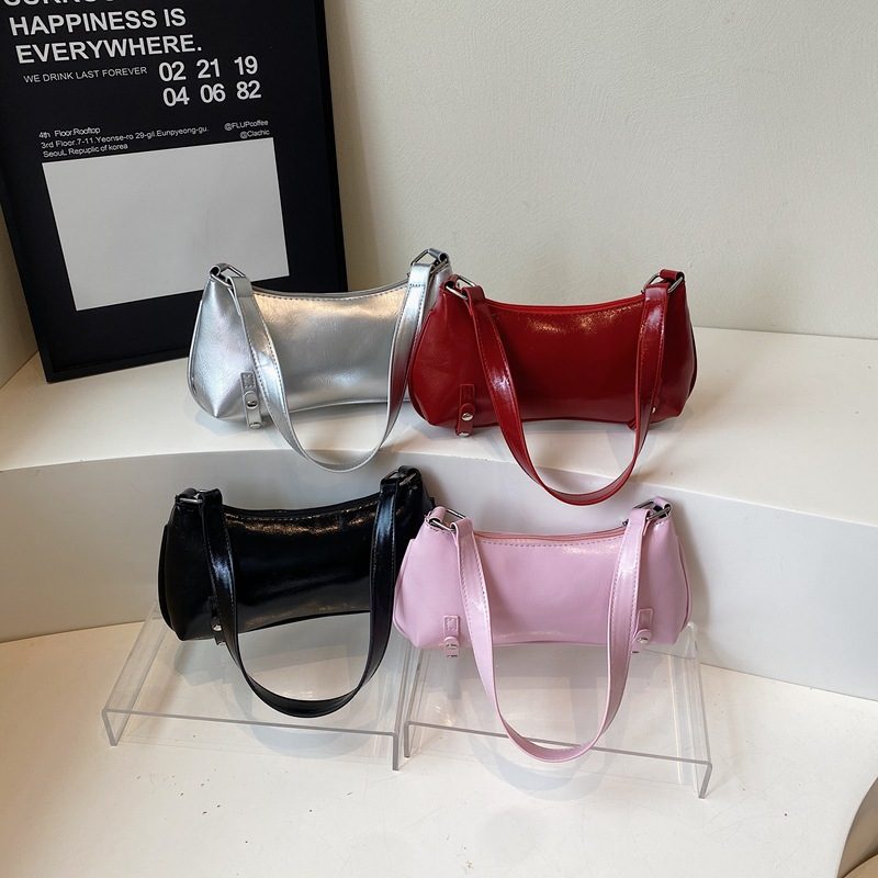 Minimalist Solid Baguette Shoulder Bag