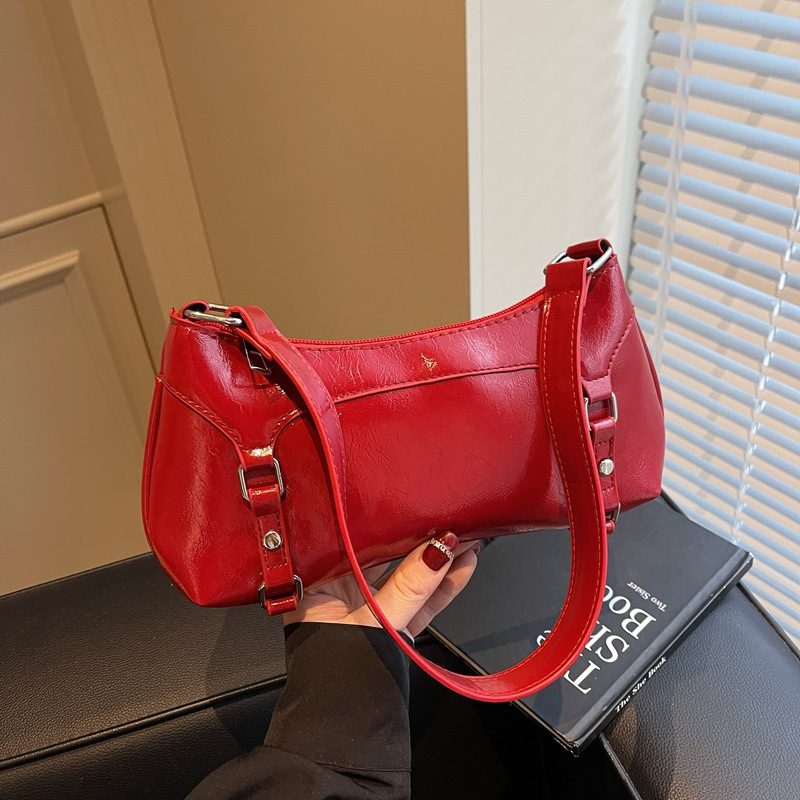 Minimalist Solid Baguette Shoulder Bag view 2