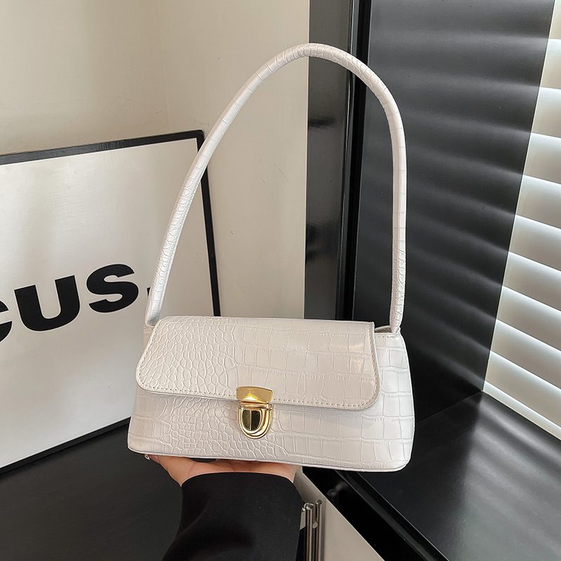 Crocodile Embossed Shoulder Bag view 2