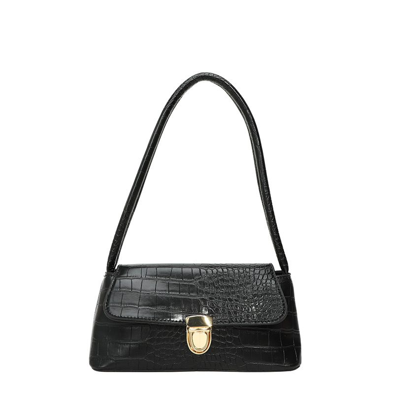Crocodile Embossed Shoulder Bag view 6