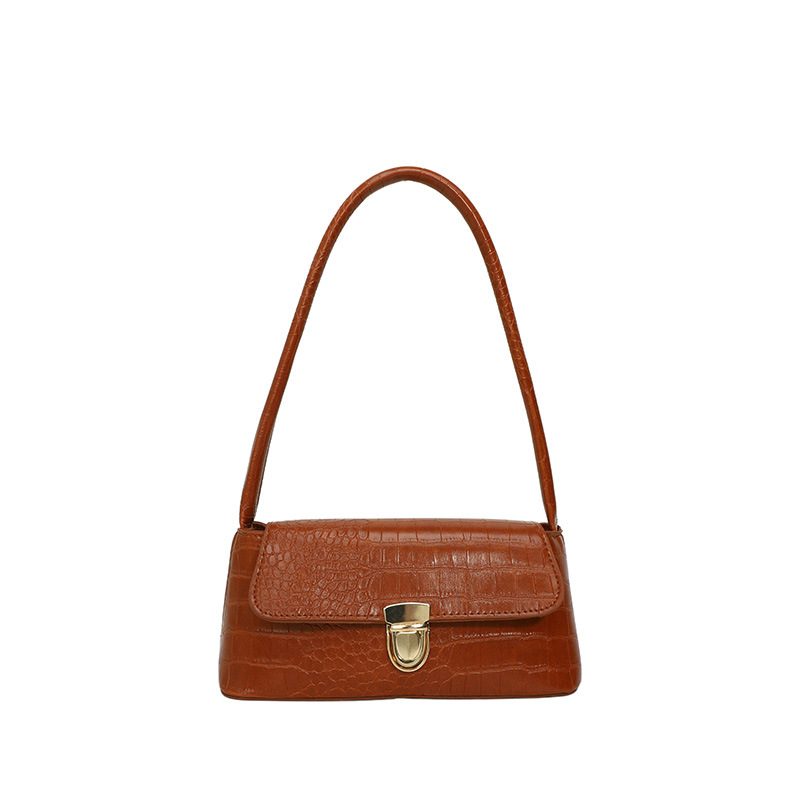 Crocodile Embossed Shoulder Bag view 7