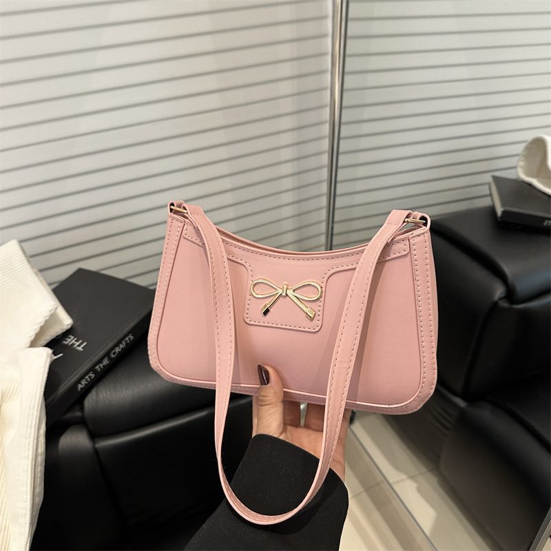 Bow Detail Shoulder Baguette Bag view 4