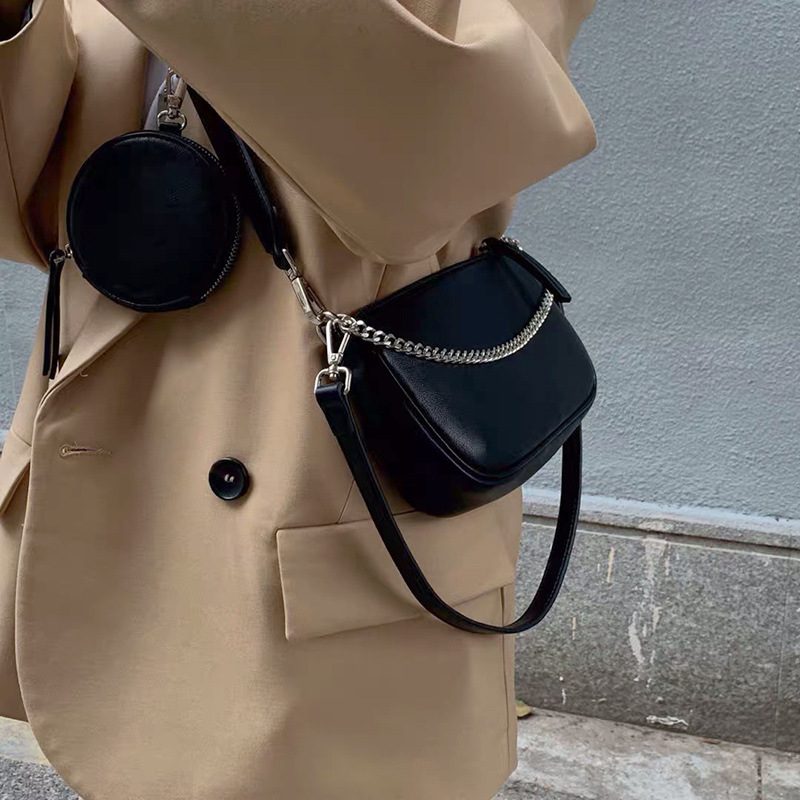 Chain Three-in-One Hobo Baguette Shoulder Bag view 2