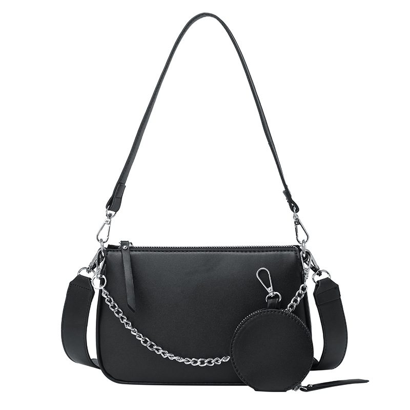 Chain Three-in-One Hobo Baguette Shoulder Bag view 5