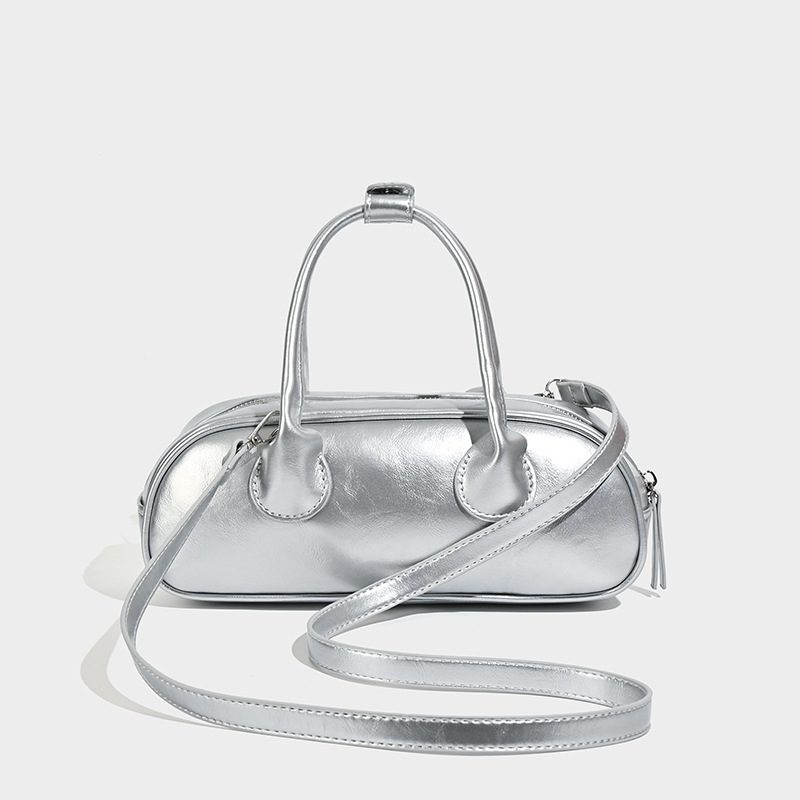 Silver Baguette Shoulder Bag