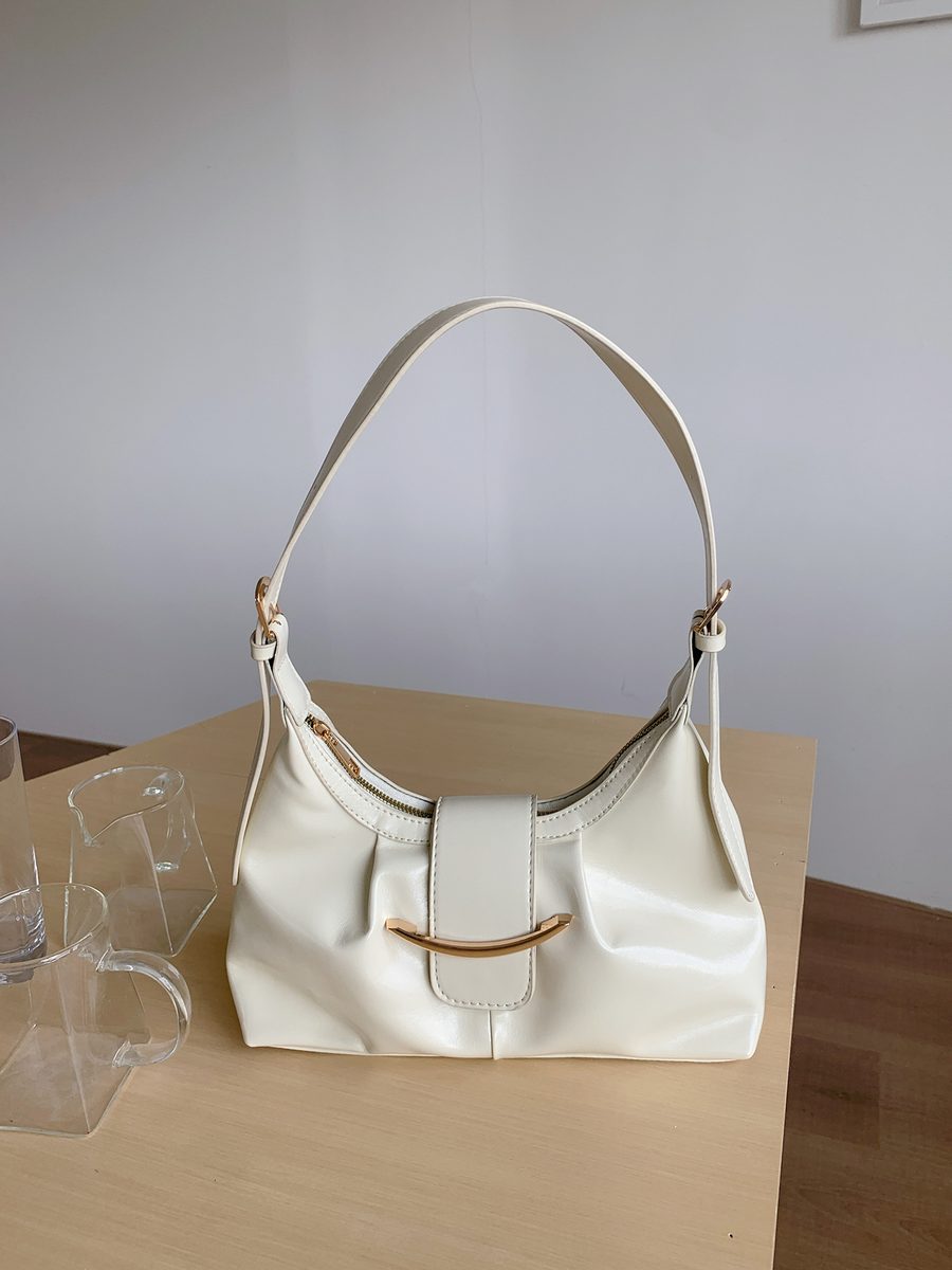 Minimalist Hobo Shoulder Bag Small Black view 4