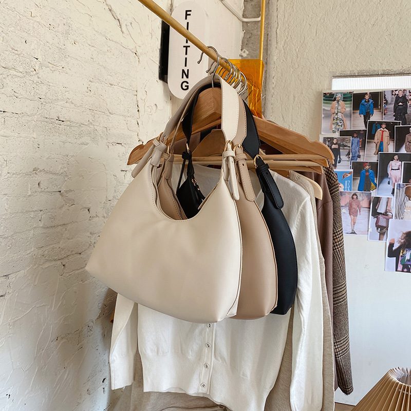 Soft PU Baguette Shoulder Bag Beige view 2