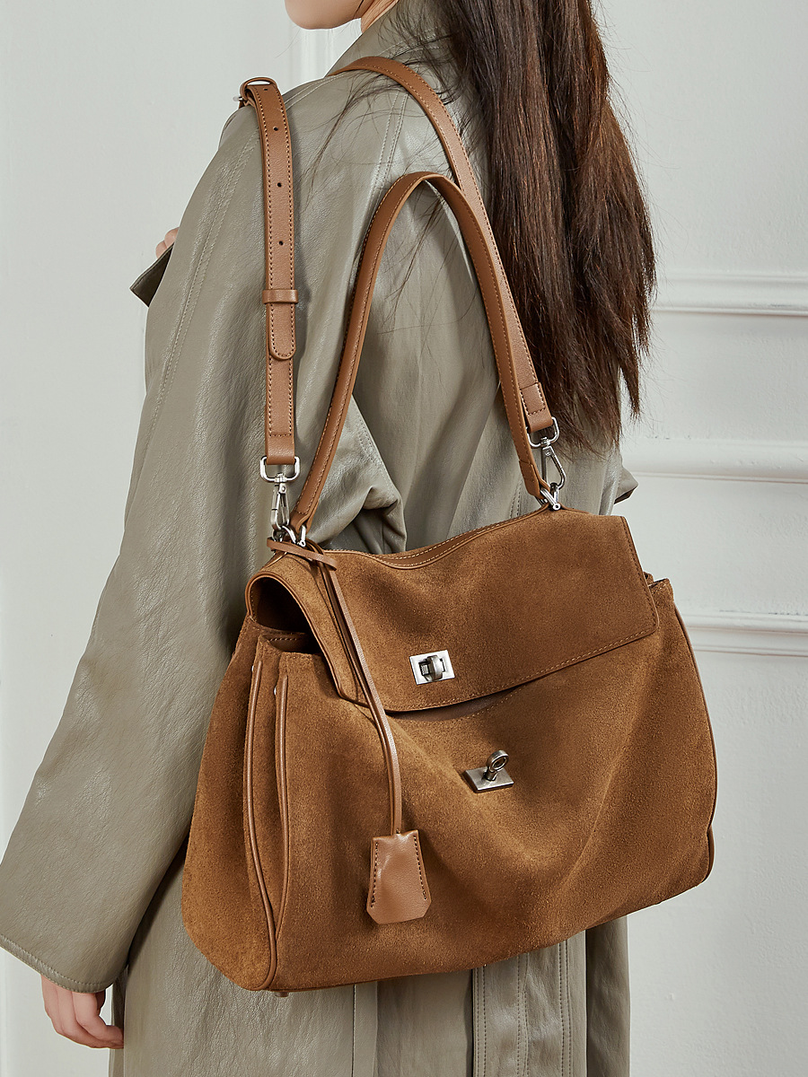 Rodeo Kelly-Style Tote — Brushed Cowhide with Signature Silver Buckle view 2