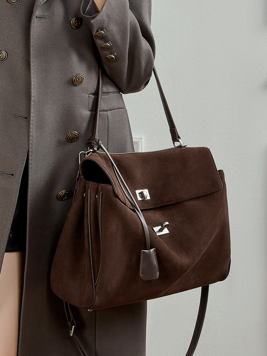 Rodeo Kelly-Style Tote — Brushed Cowhide with Signature Silver Buckle view 4
