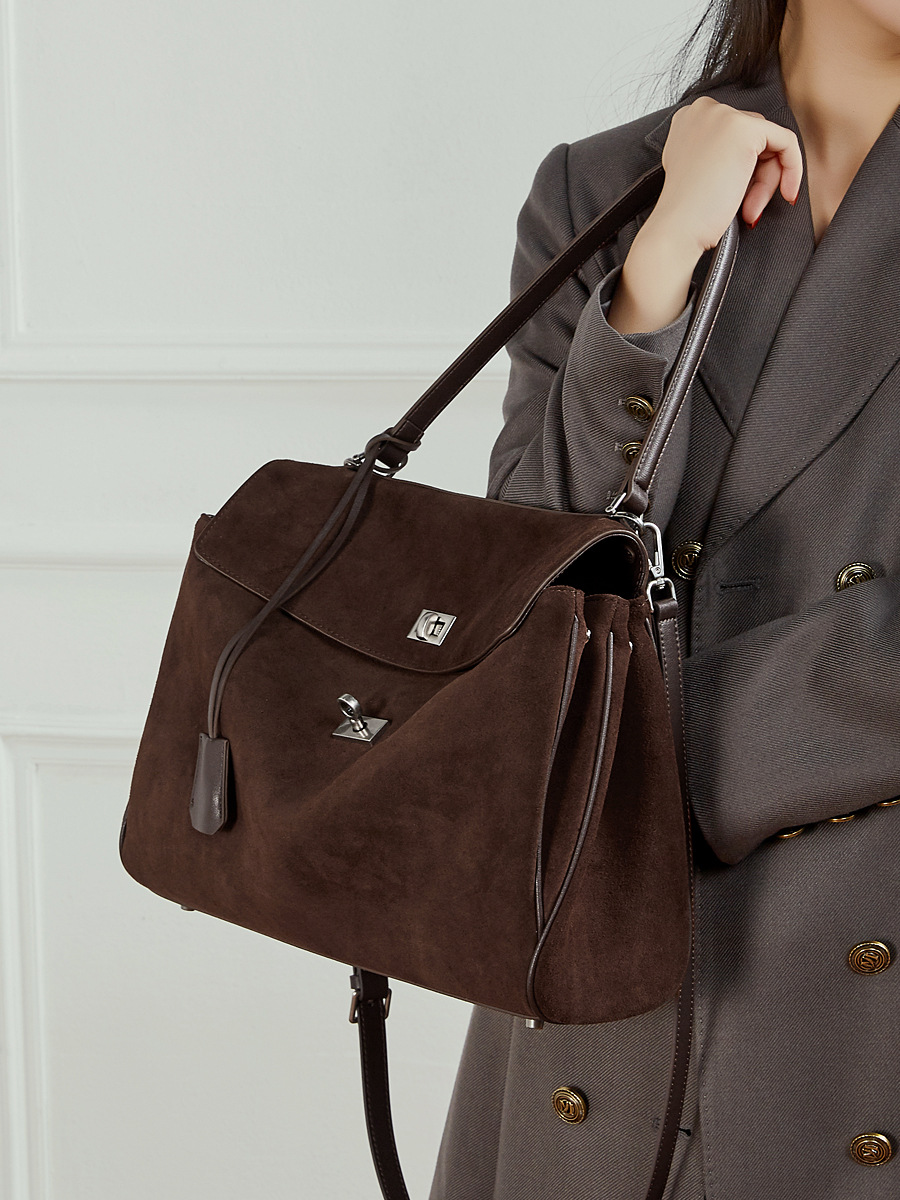 Rodeo Kelly-Style Tote — Brushed Cowhide with Signature Silver Buckle view 5