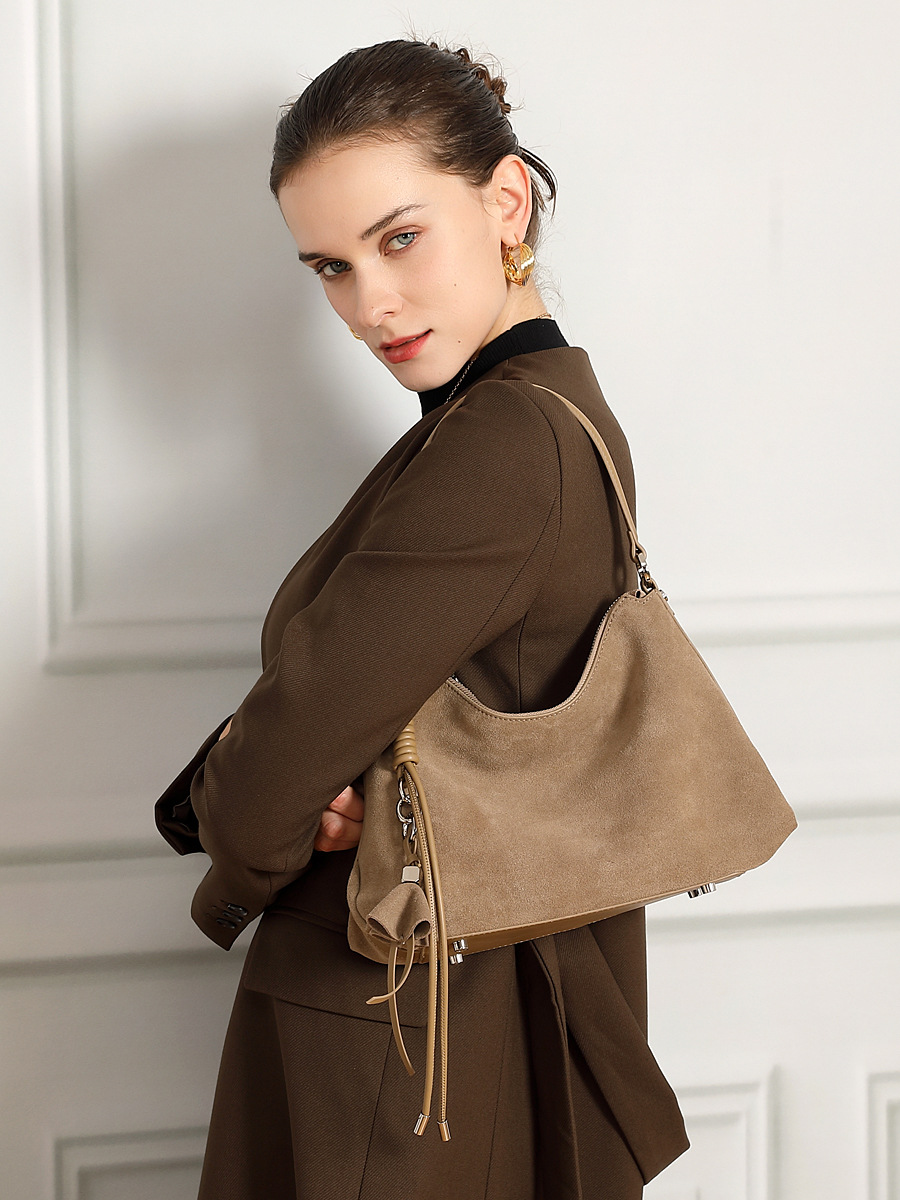 YY-TOT-024 brushed cowhide vintage large tote in wine purple — wholesale vintage tote YANYAN