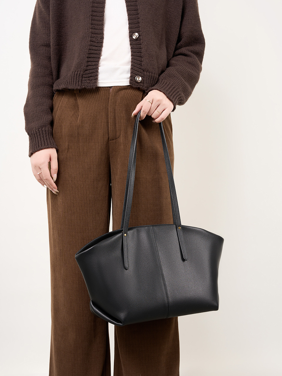 Bolso Tote Grande Casual de Piel de Vaca — Dos Colores para Oficina y Commuting view 2