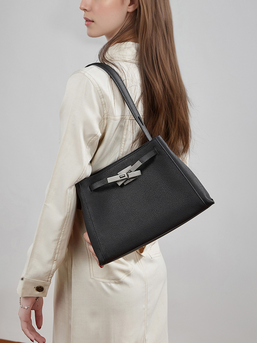 YY-TOT-036 cowhide euro Kelly market tote in off-white — wholesale euro Kelly tote YANYAN