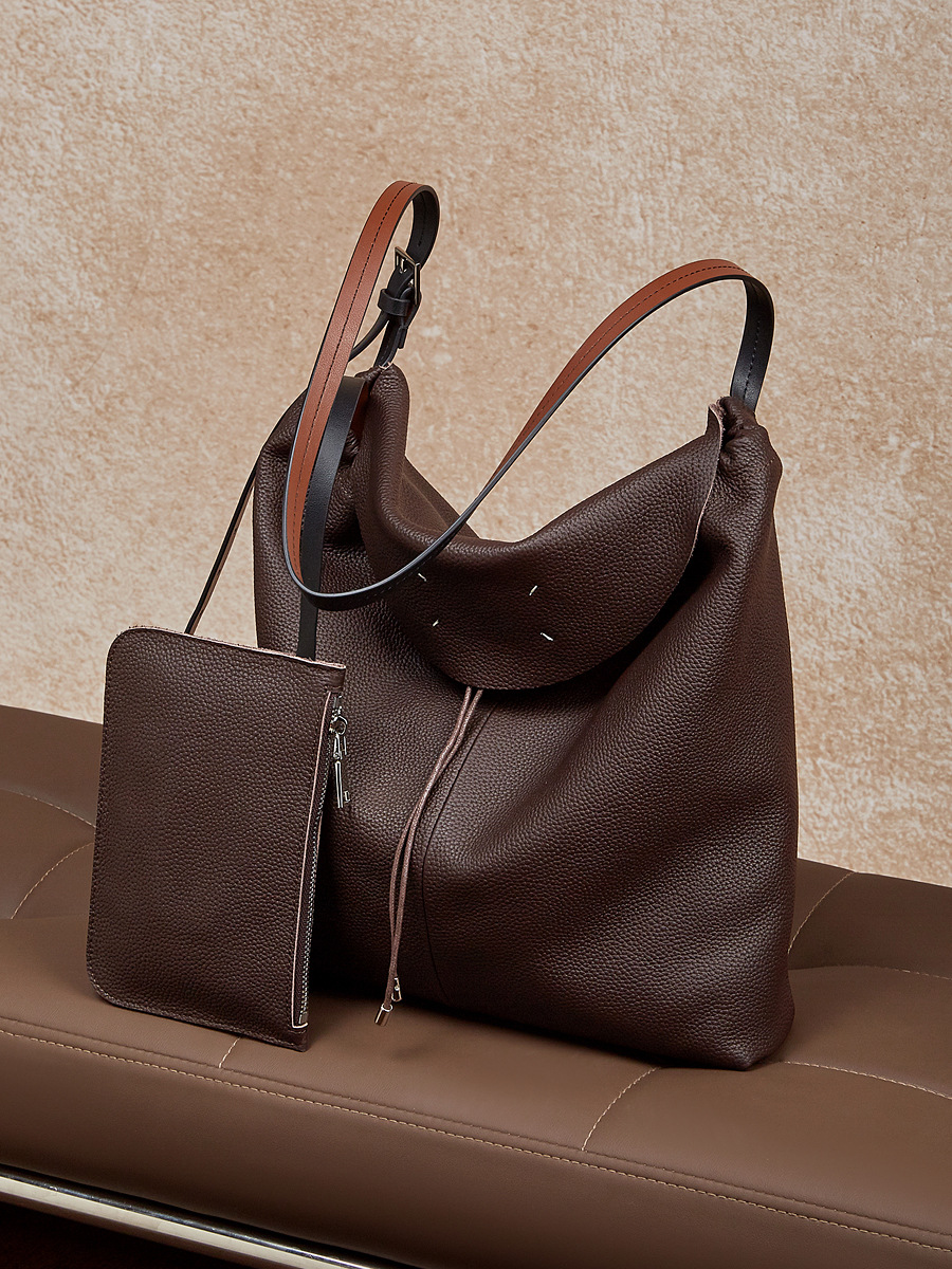 Ultra-Slim Tall Trapezoid Tote — Hobo Hybrid Two-Colour view 5