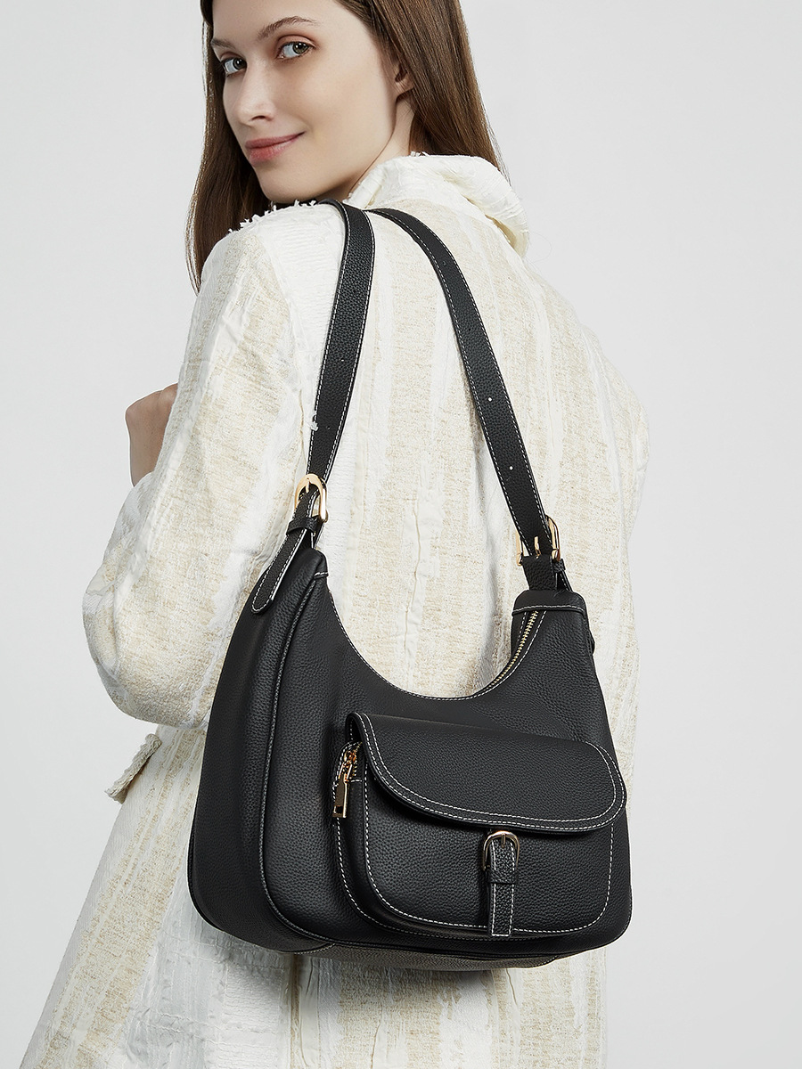Saddle Underarm Tote — Asymmetric Three-Colour Commute view 5