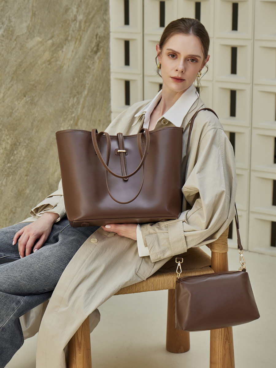 Minimalist Mother-Daughter Commute Tote Set — Two-Bag Two-Colour view 3