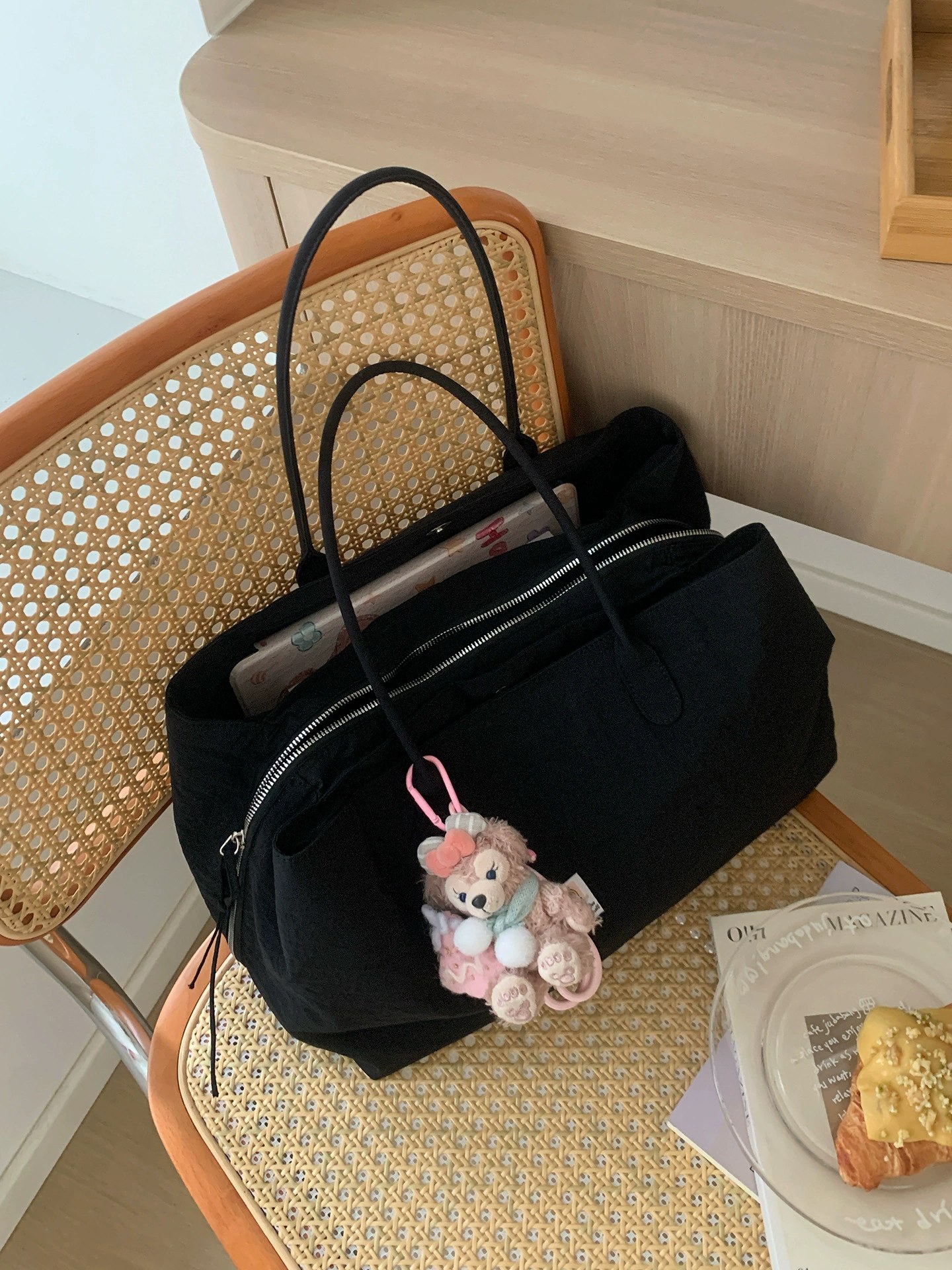 Black Nylon Tote Bag for wholesale OEM — YANYAN Bags Guangzhou handbag factory
