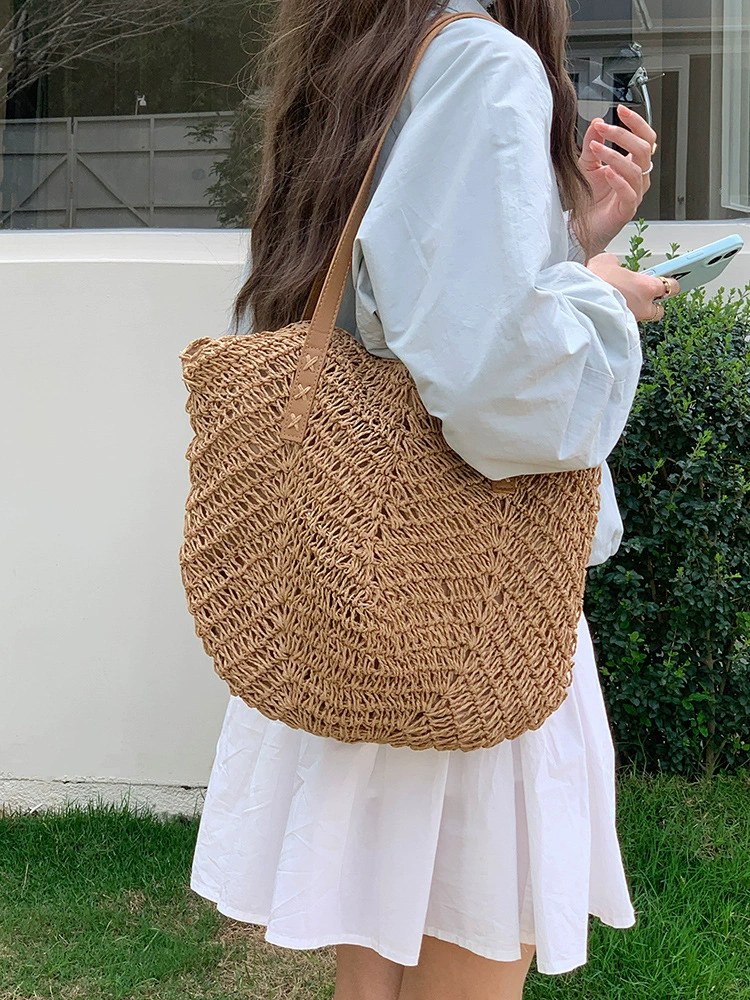 Red Woven Synthetic Tote Bag for wholesale OEM — YANYAN Bags Guangzhou handbag factory