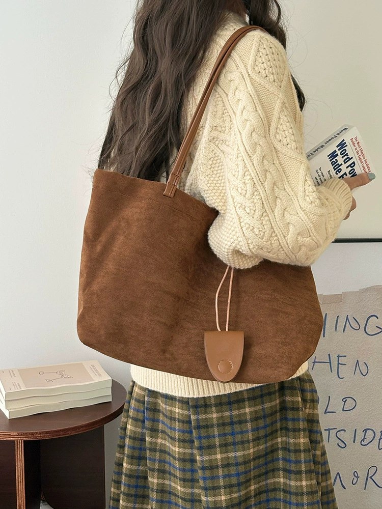 Brown PU Leather Tote Bag for wholesale OEM — YANYAN Bags Guangzhou handbag factory