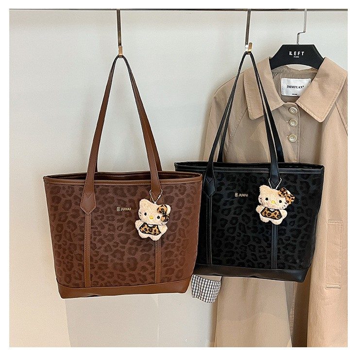 Vintage Leopard Print Large Capacity Tote Bag