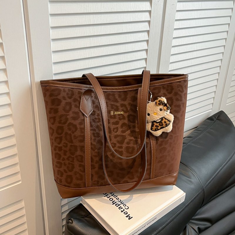 Vintage Leopard Print Large Capacity Tote Bag view 4