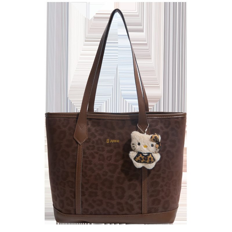 Vintage Leopard Print Large Capacity Tote Bag view 5