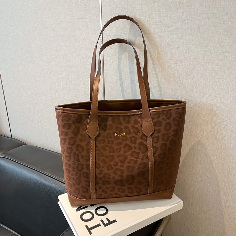 Vintage Leopard Print Large Capacity Tote Bag view 8