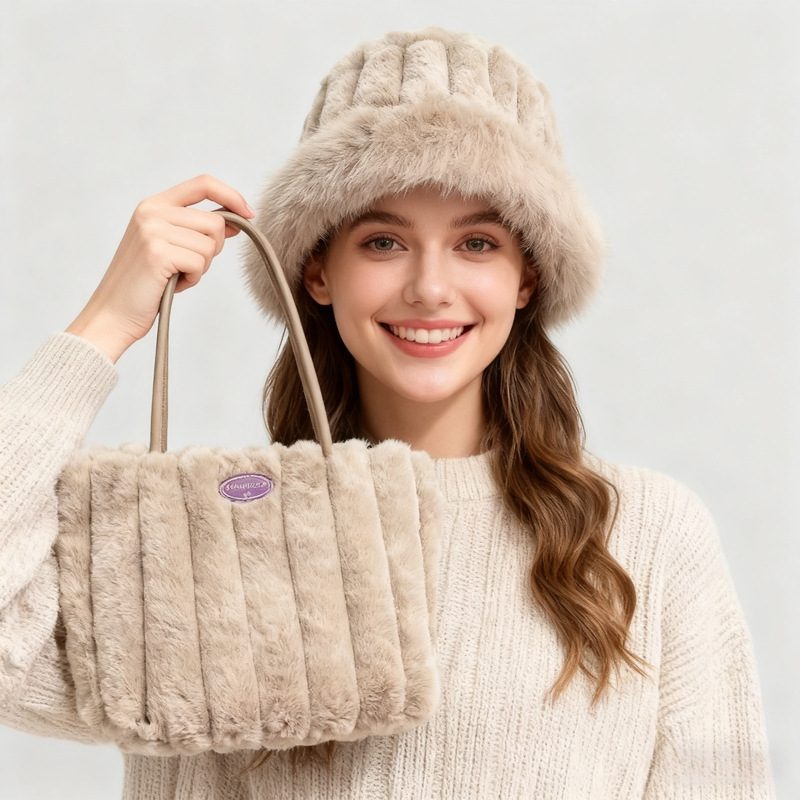 Faux Fur Large Capacity Shoulder Tote Bag