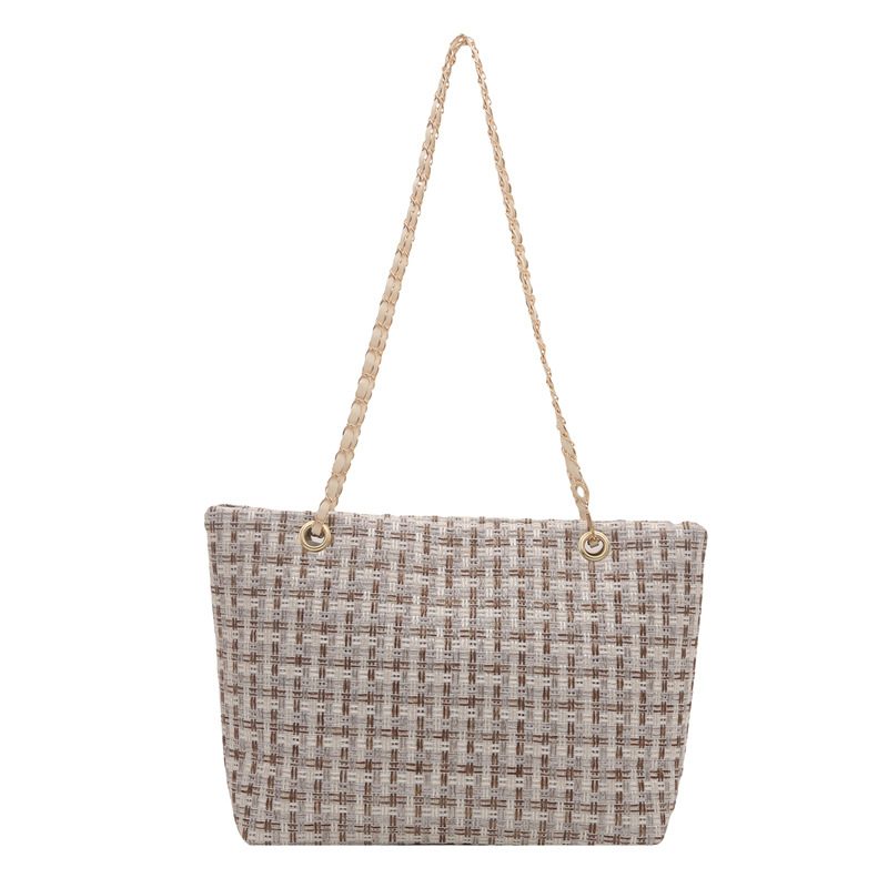 Plaid Chain Large Capacity Shoulder Tote Bag view 5