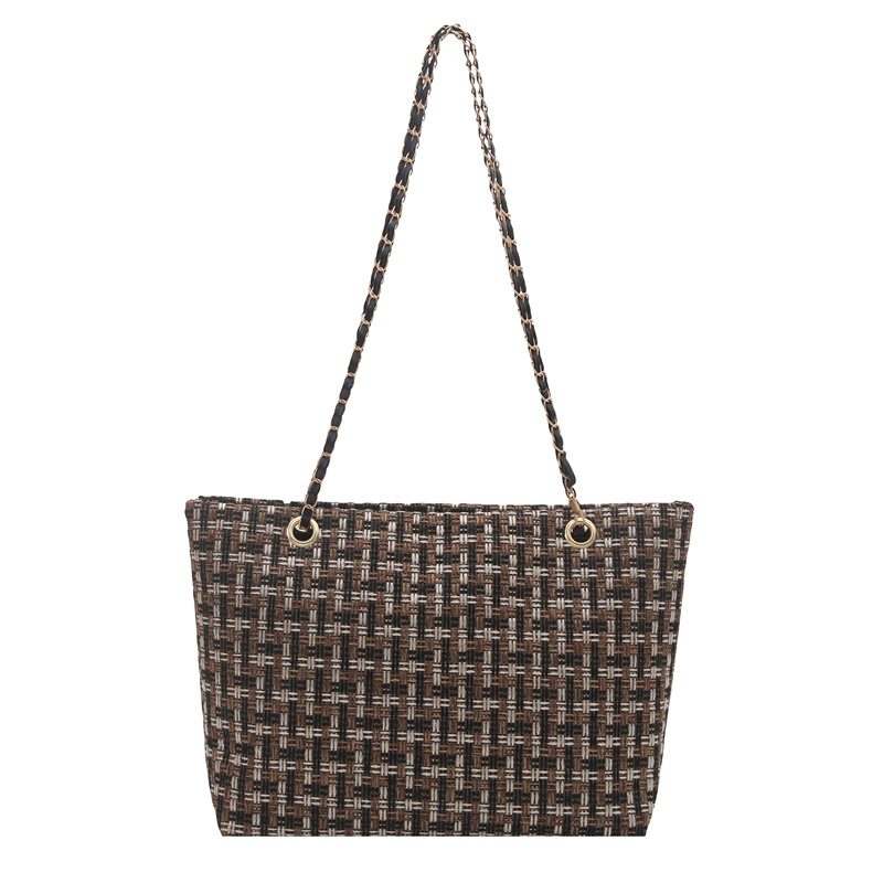 Plaid Chain Large Capacity Shoulder Tote Bag view 6