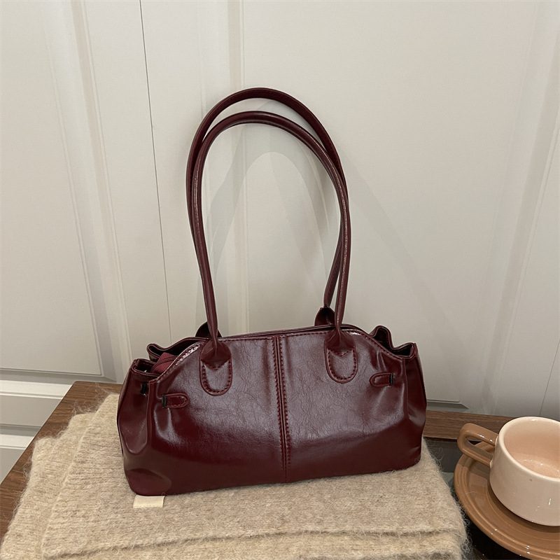 Glossy Leather Large Capacity Shoulder Tote Bag view 2