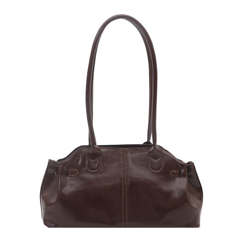 Glossy Leather Large Capacity Shoulder Tote Bag view 8