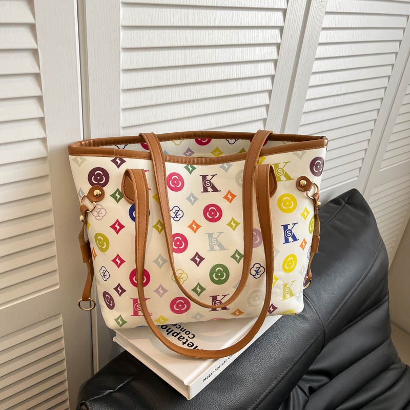 Printed Large Capacity Commuter Tote Bag view 2