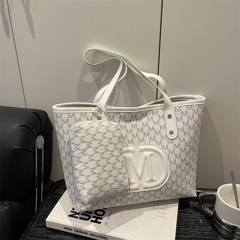 Retro Minimalist Large Tote Shoulder Bag view 2