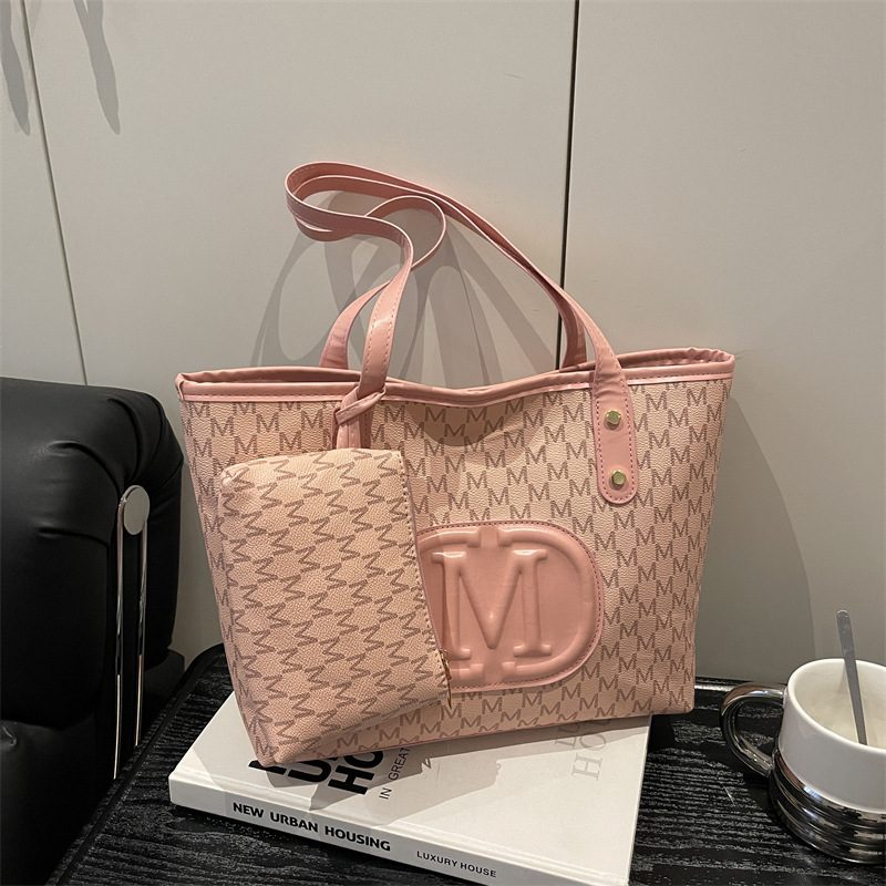 Retro Minimalist Large Tote Shoulder Bag view 4
