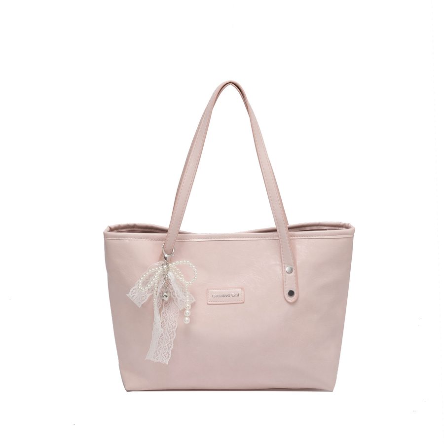 Lace Pearl Bow Tote Shoulder Bag view 6