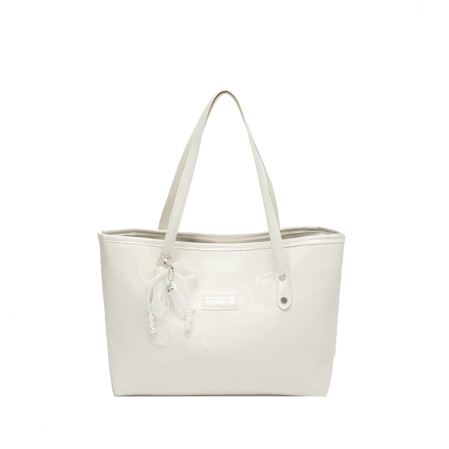 Lace Pearl Bow Tote Shoulder Bag view 7
