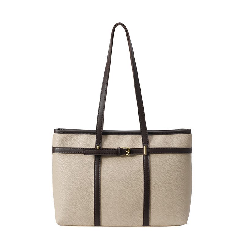Two-Tone PU Large Tote Shoulder Bag view 7
