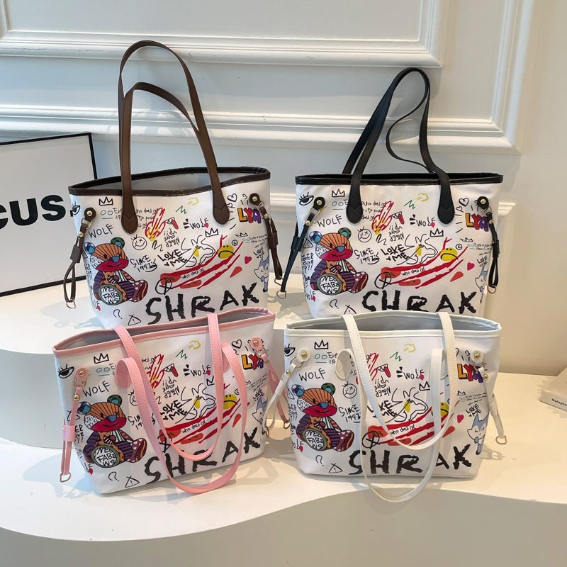 Large Cartoon Bear Tote Shoulder Bag
